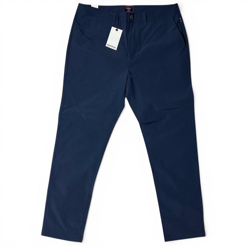 Untuckit Traveler Pant Mens Size 35x30 Navy Blue Slim Fit Stretch NWT